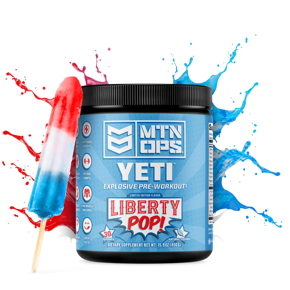 YETI explosive pre-workout powder tub